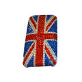 Bling covers Britain Flag diamond crystal cases for iPhone 3G - Red